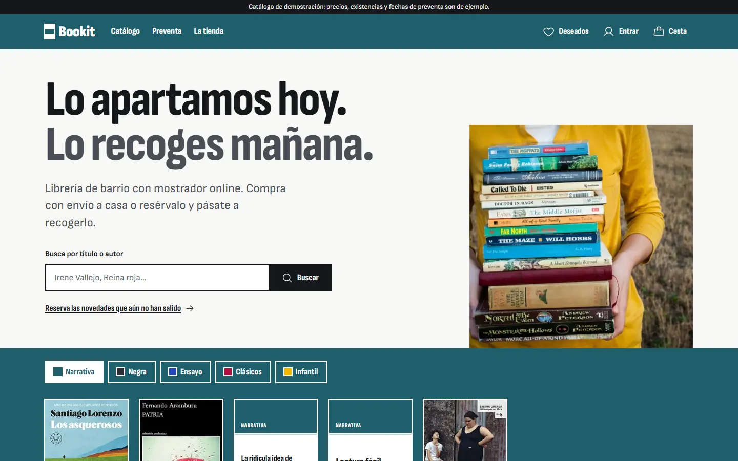Portada de la web Bookit, proyecto de Jeremi Martín
