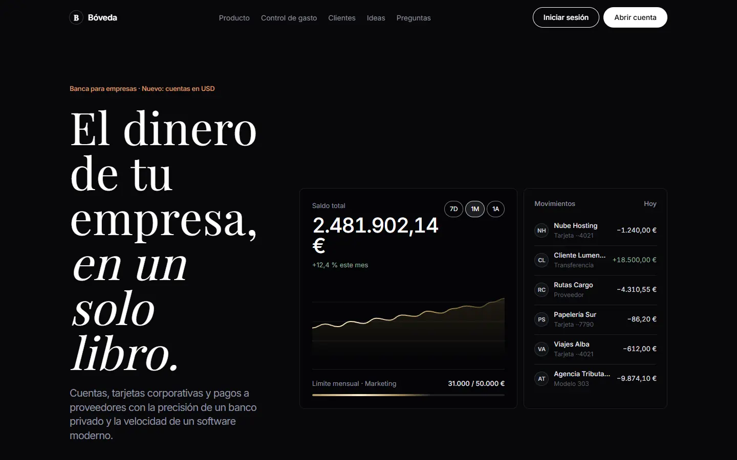 Portada de la web Bóveda, proyecto de Jeremi Martín