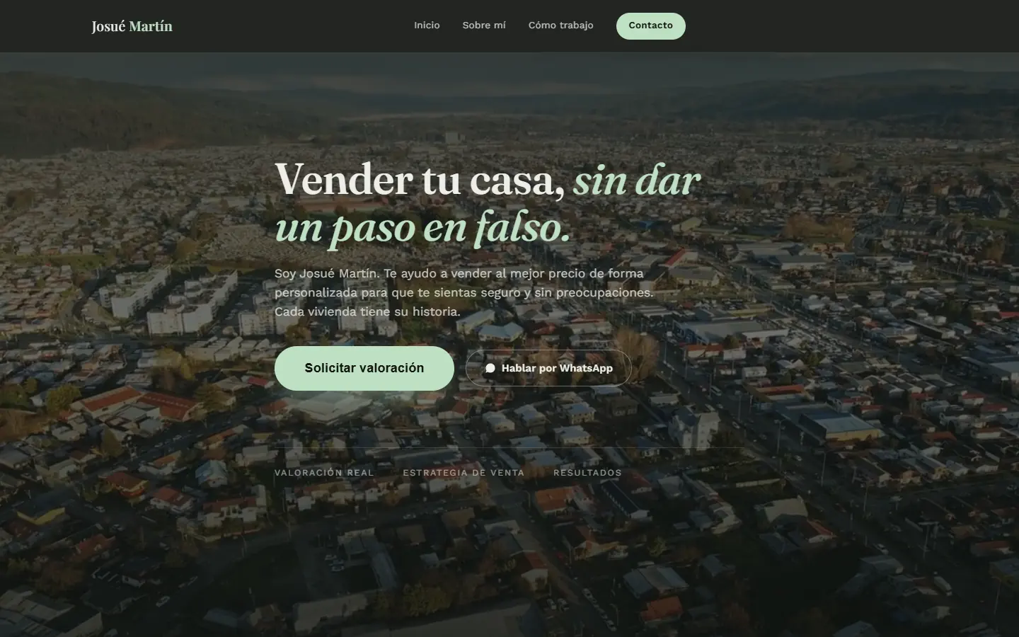 Portada de la web Josué Martín, proyecto de Jeremi Martín