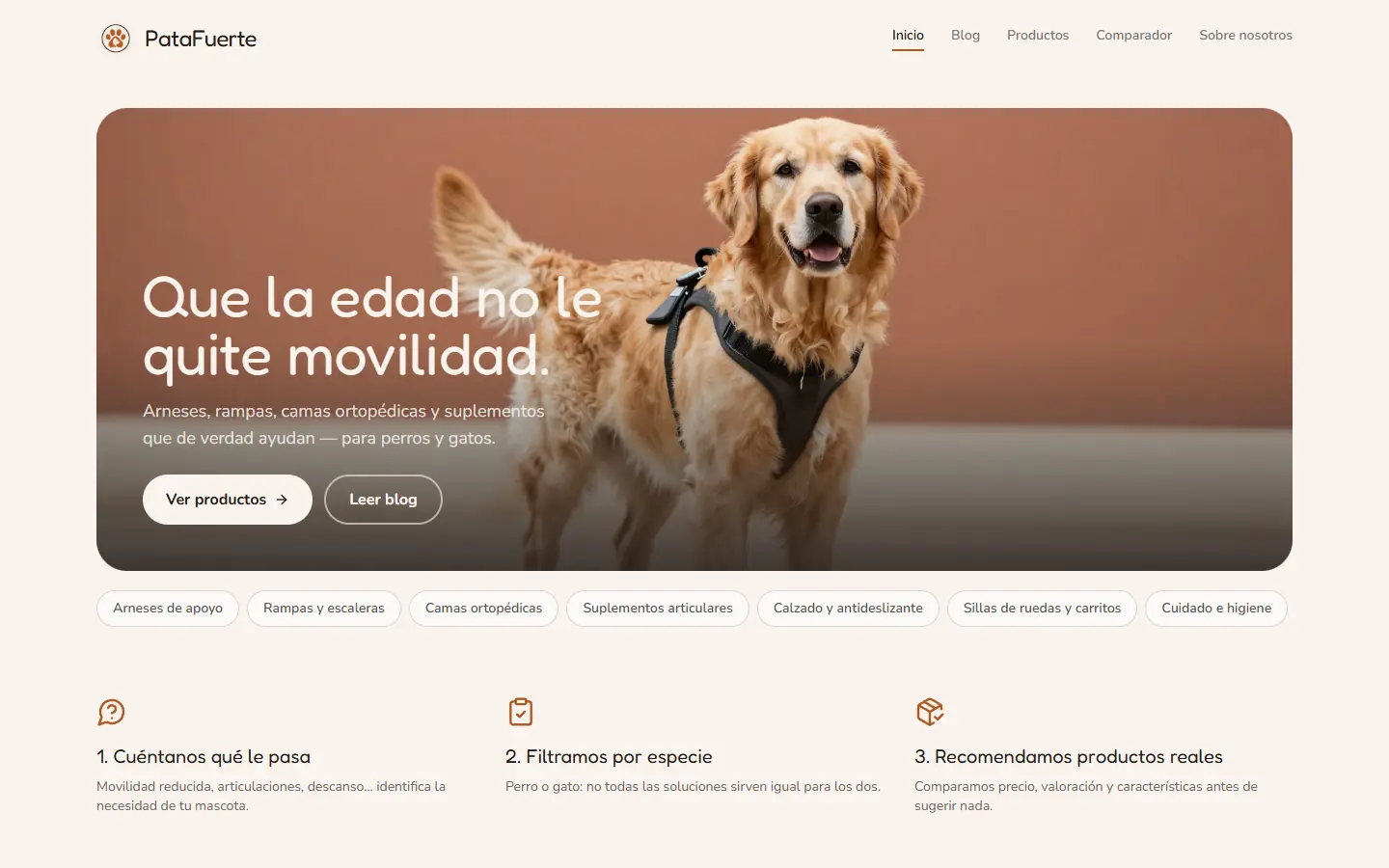Portada de la web PataFuerte, proyecto de Jeremi Martín