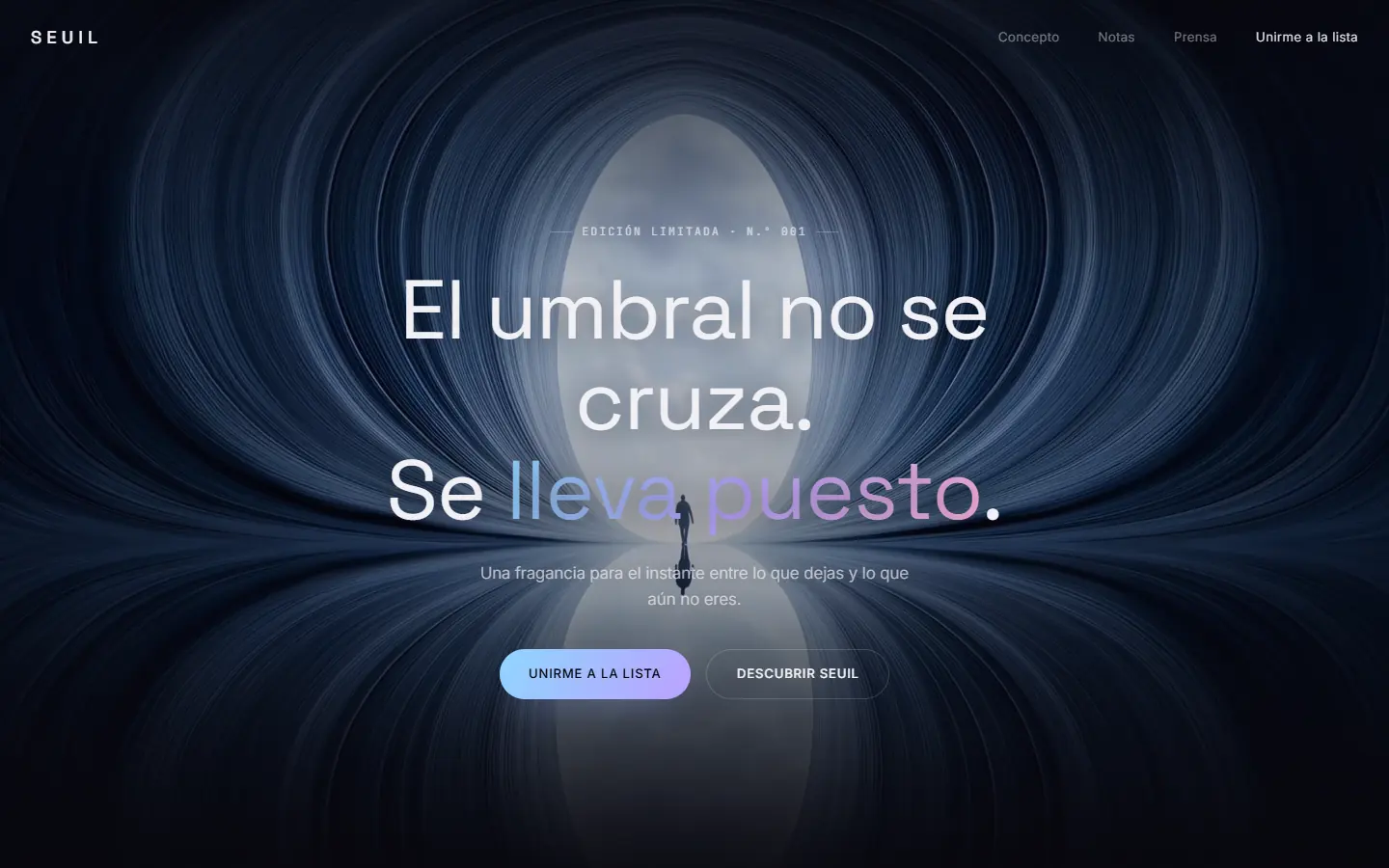 Portada de la web Seuil, proyecto de Jeremi Martín